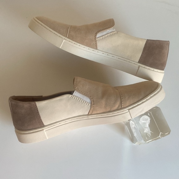 FRYE Suede Classic Sneaker Size 7 Beige Brown Color Block Minimalist Fall OOTD - Picture 12 of 16